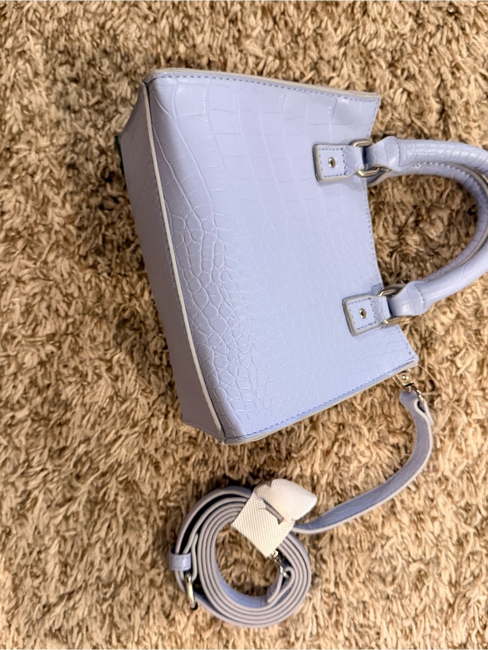 Target Croc-Embossed Mini Satchel in Light Lavender